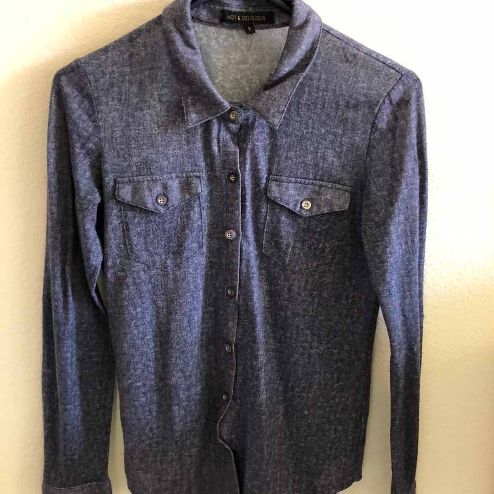 Blue button down